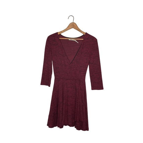 Urban Outfitters Small S Kimchi Blue Red Black Ballet Faux Wrap Knit Mini Dress - Picture 4 of 7